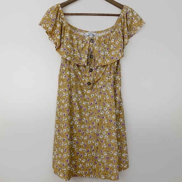Speechless | NWT Size XXL Mustard Flower Dress - Picture 1 of 8